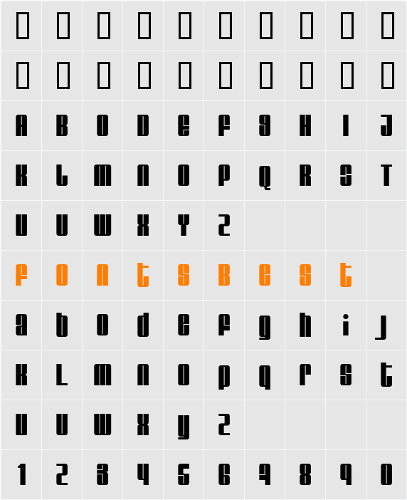 Glare Character Map