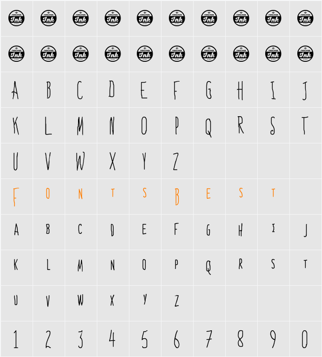 Bones to Your Generic Script Font! Character Map