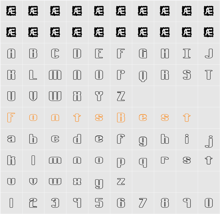 Typesource Extol O BRK Character Map