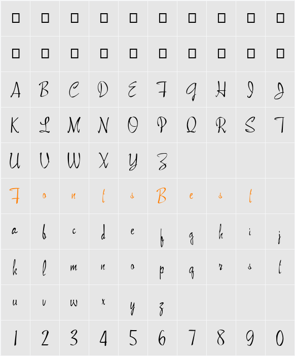 FZ HAND 13 EX Character Map