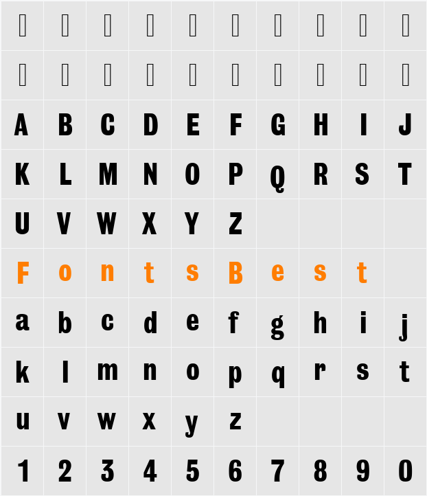 GrotesqueNo9T Character Map