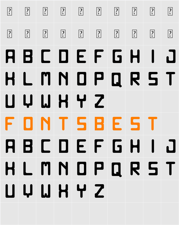 Old computer St Character Map