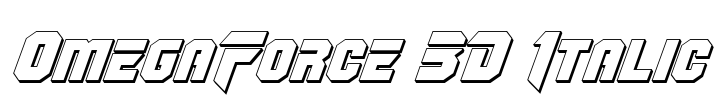 OmegaForce 3D Italic Font Image