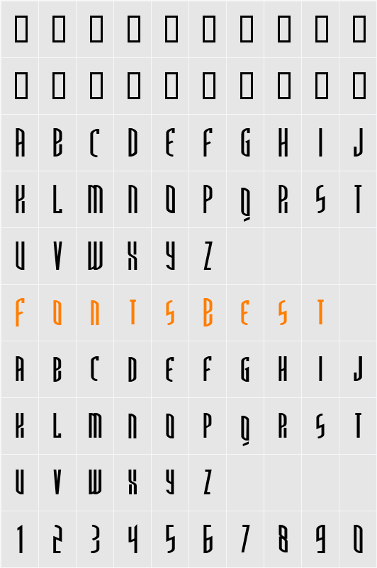 ThirdGenerationCondensed Character Map