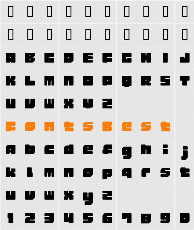 GauFontRubberSoul Character Map