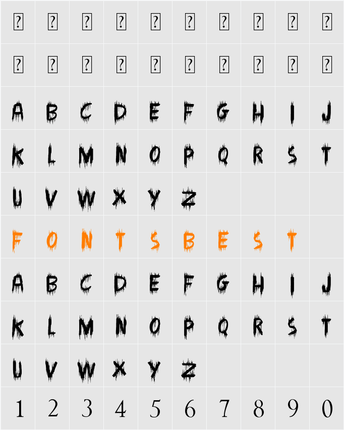 Madman Howling Character Map