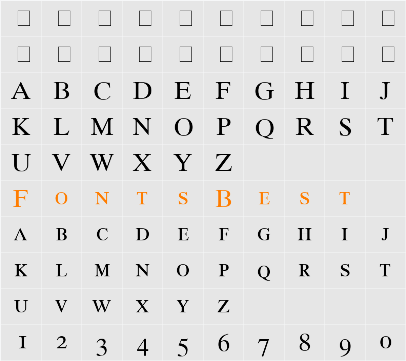 Greco Ten OldStyle SSi Character Map