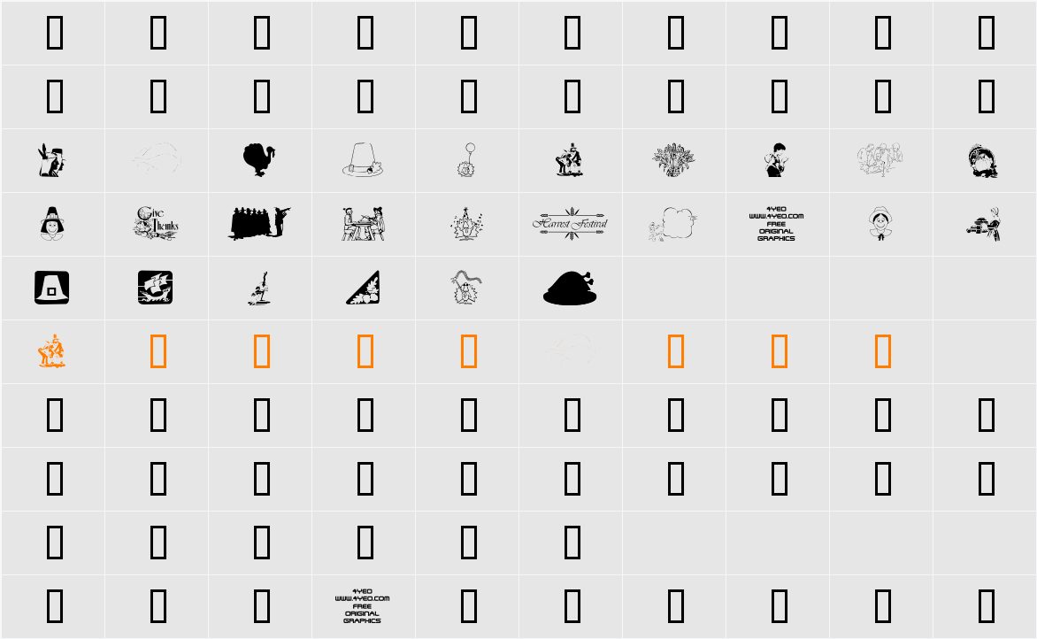 4YEOTHANKS Character Map