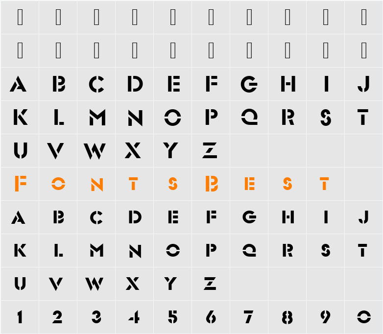GlaserSteSCD Character Map