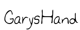 GarysHand Font Image