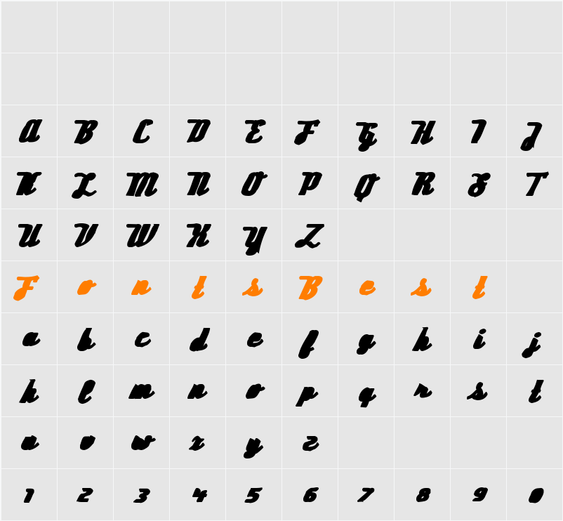 Deftone Stylus Ink Character Map