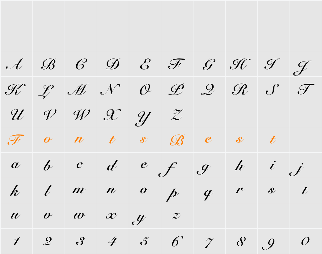Rose Round Bold Character Map