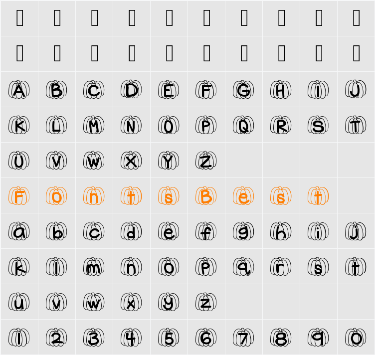HelloPumpkin Character Map