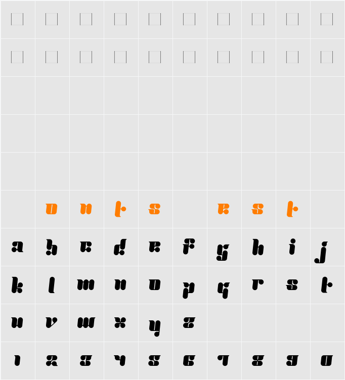 Proton-Alternate Character Map