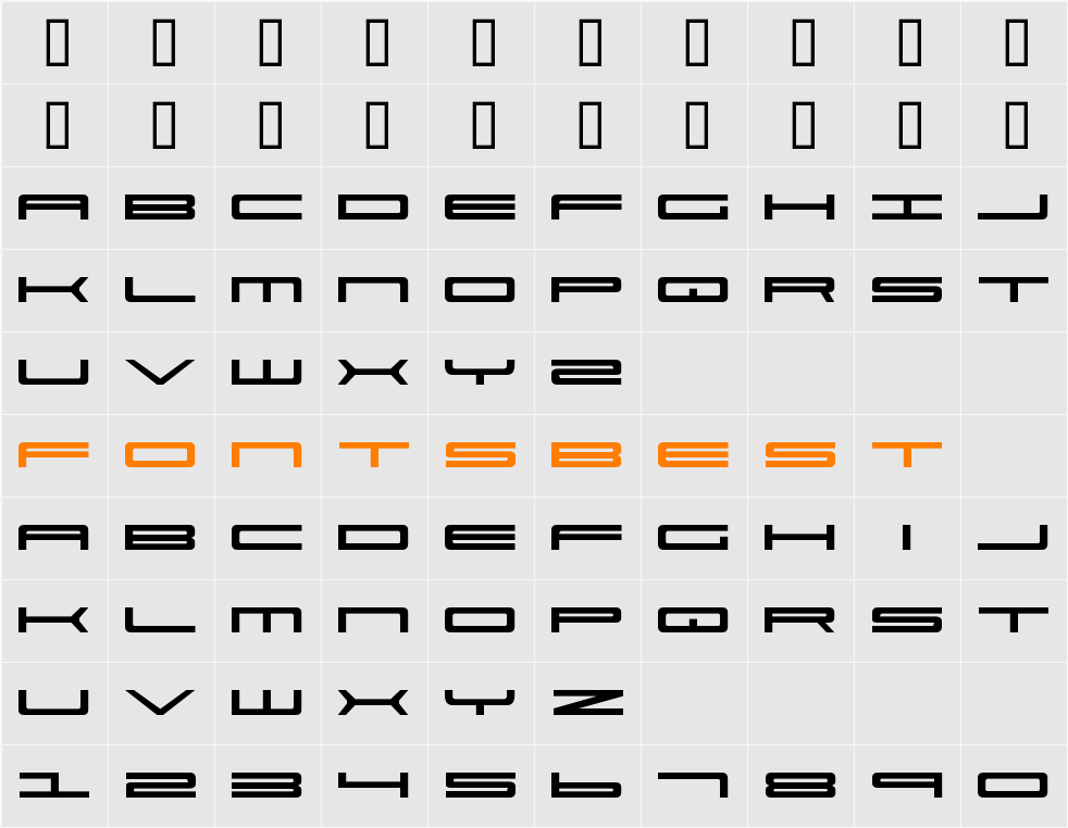 Ultra 911 Character Map