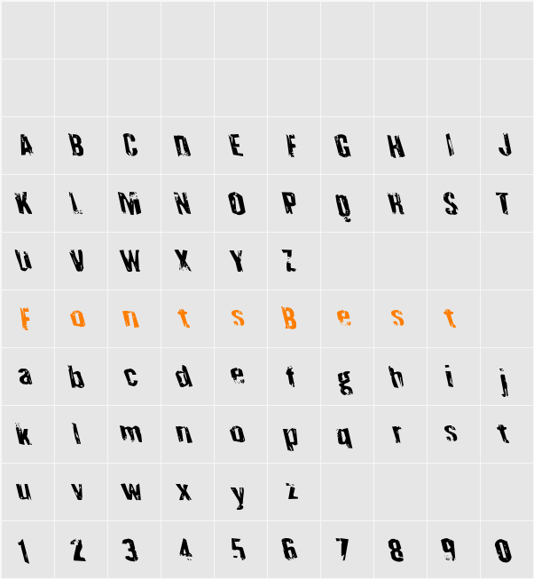 Quarrystone Leftalic Character Map