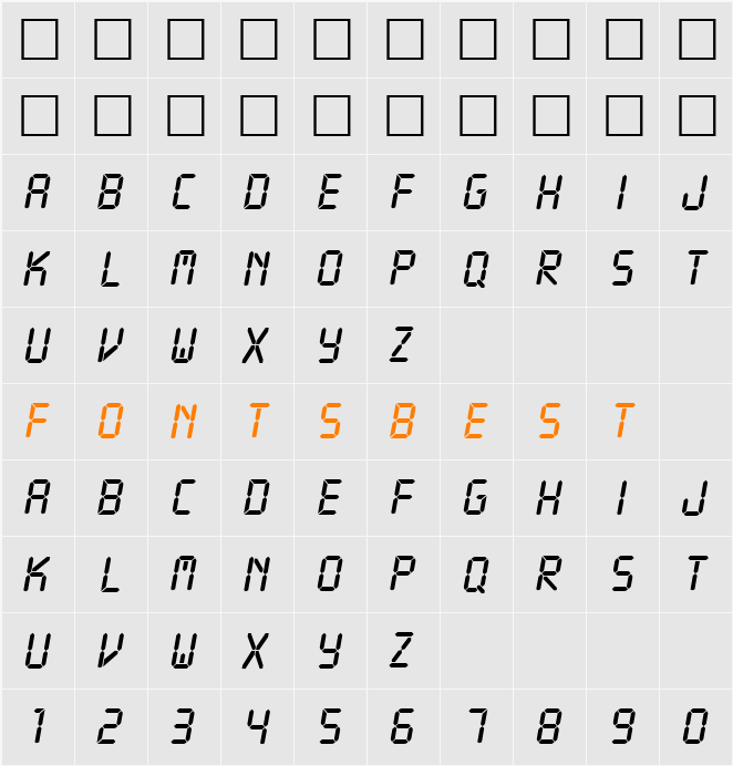 Readout Character Map