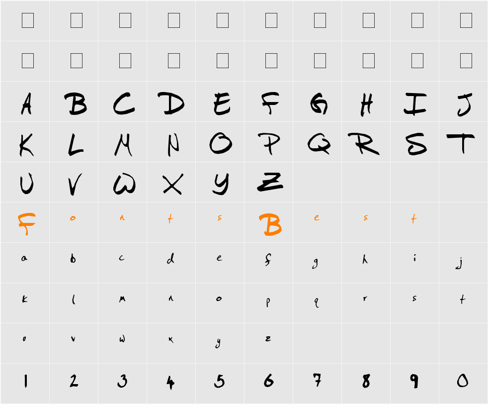 Didrik Character Map