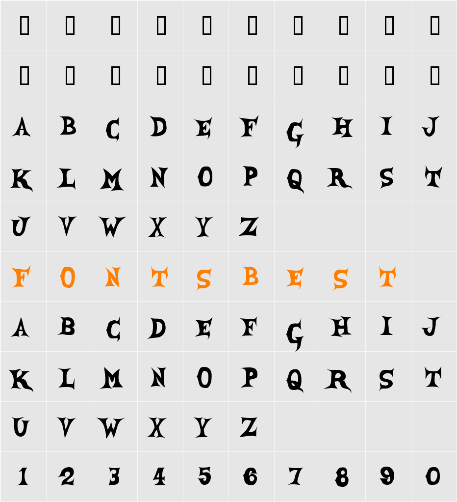 SheCreature Character Map