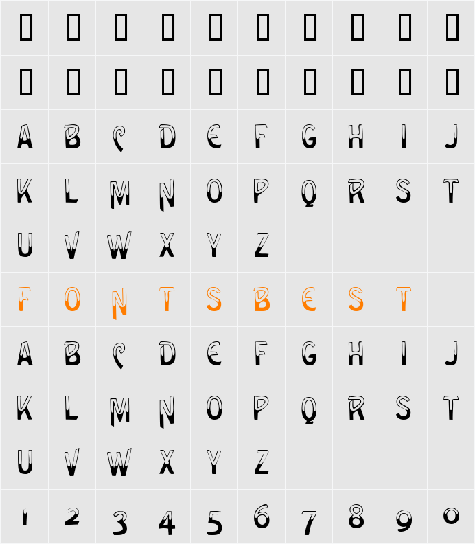 LeakinDisplayCapsSSi Character Map