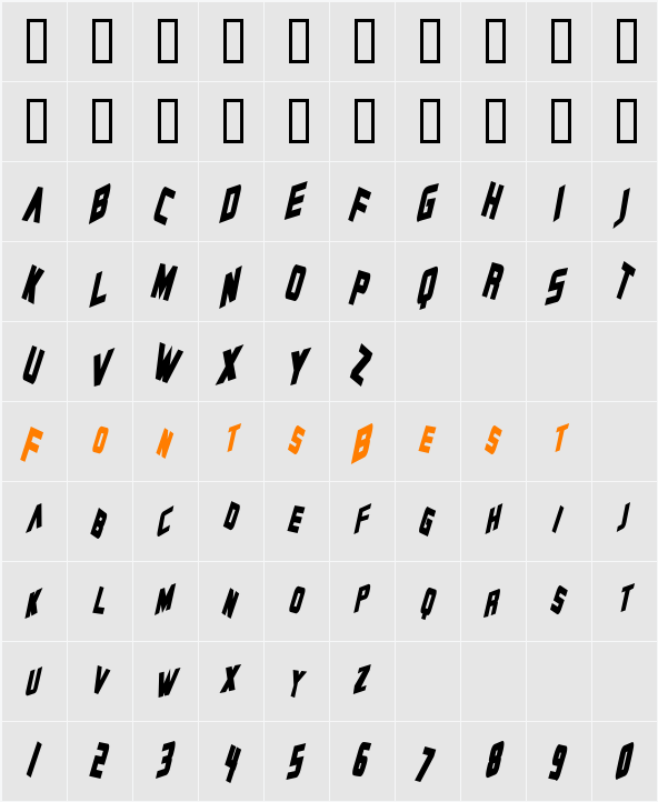Zero Gravity Character Map