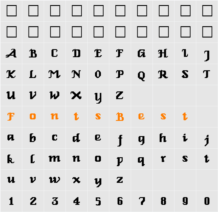 GERTINA Character Map
