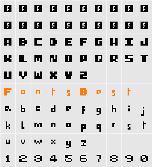 I pixel u Character Map
