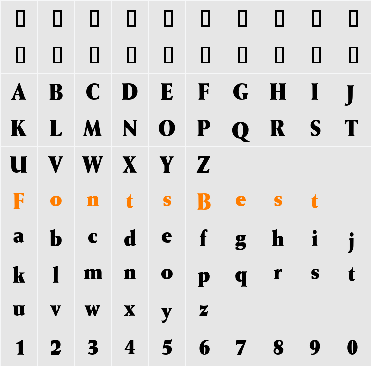 WeinAntikConDB Character Map
