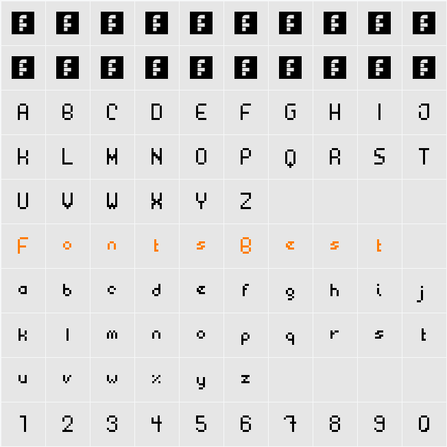 plastica Character Map