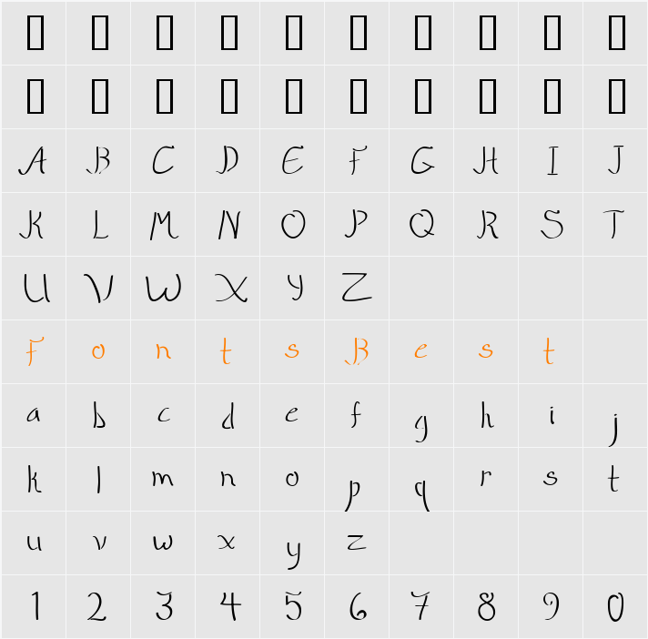 QuikMarker Character Map