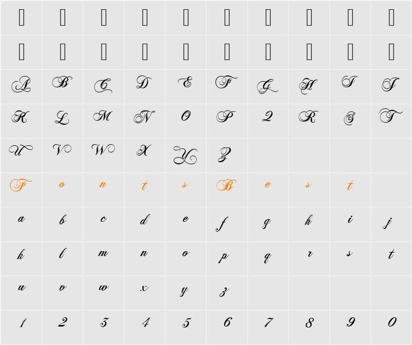PolonaiseURWDBol Character Map
