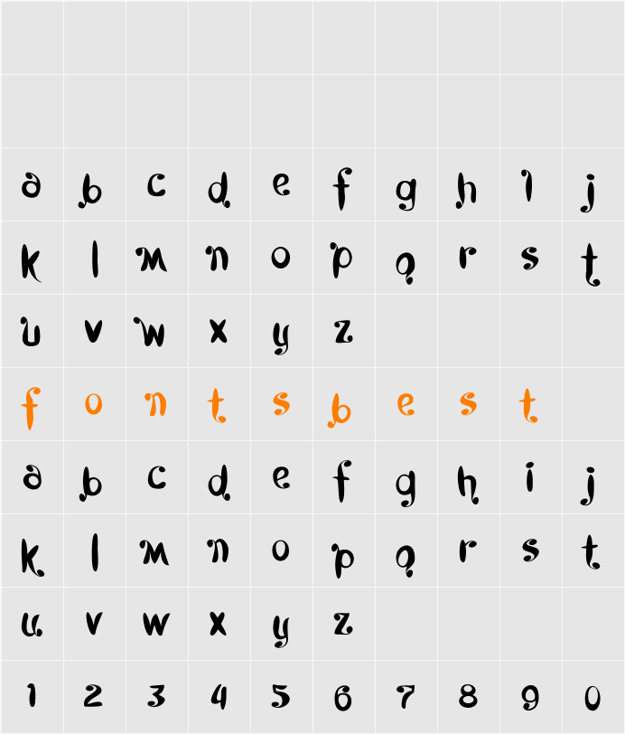 Kyboshed Character Map