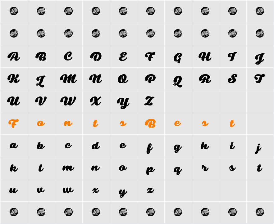 Swiftel Base DEMO Character Map