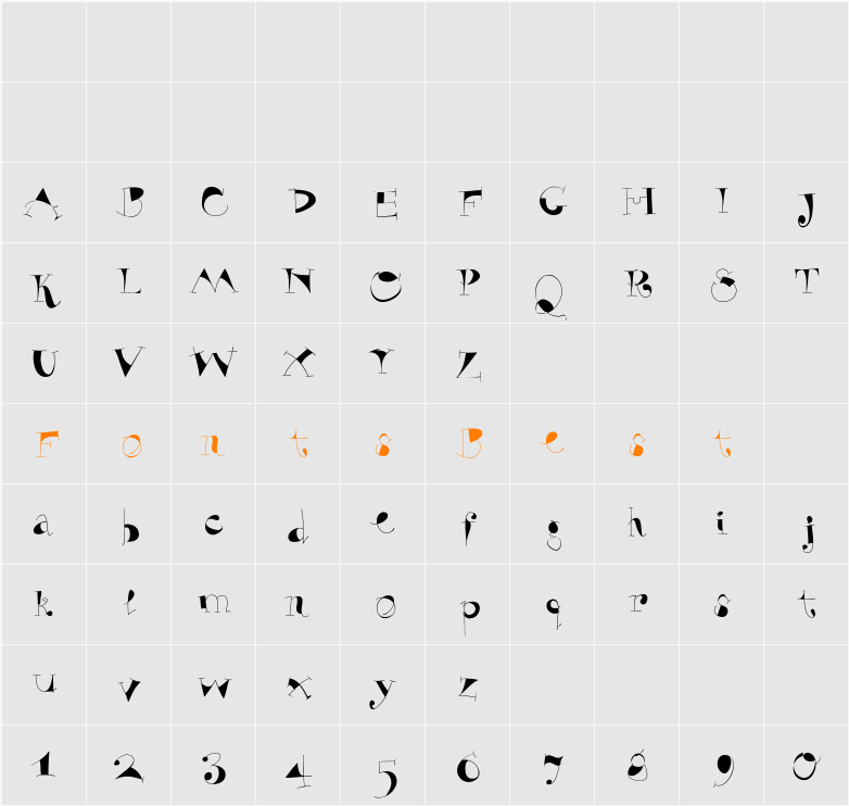 VivaBodoni Character Map