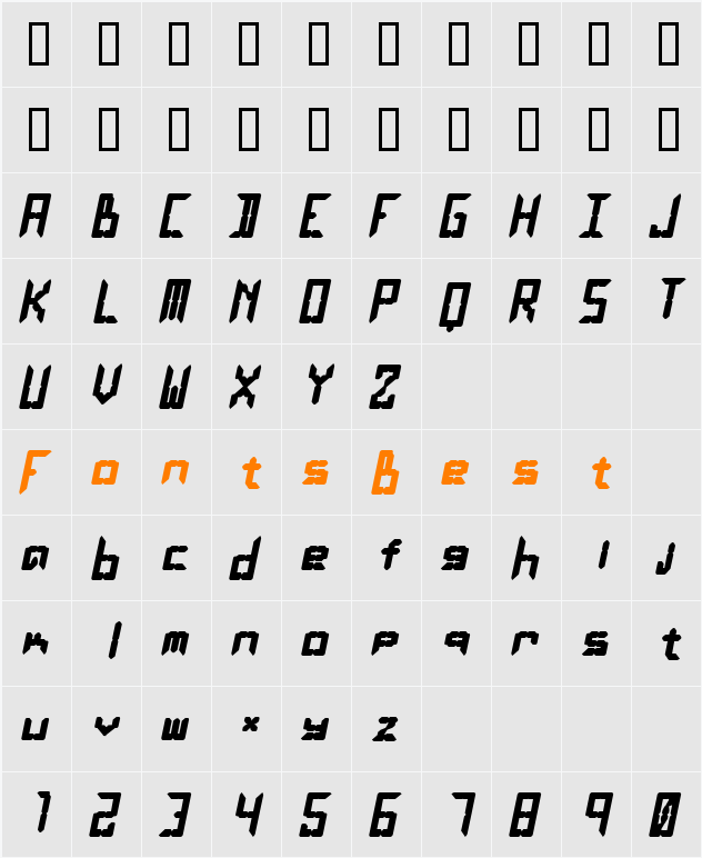 LEaD Lights BoldItalic Character Map