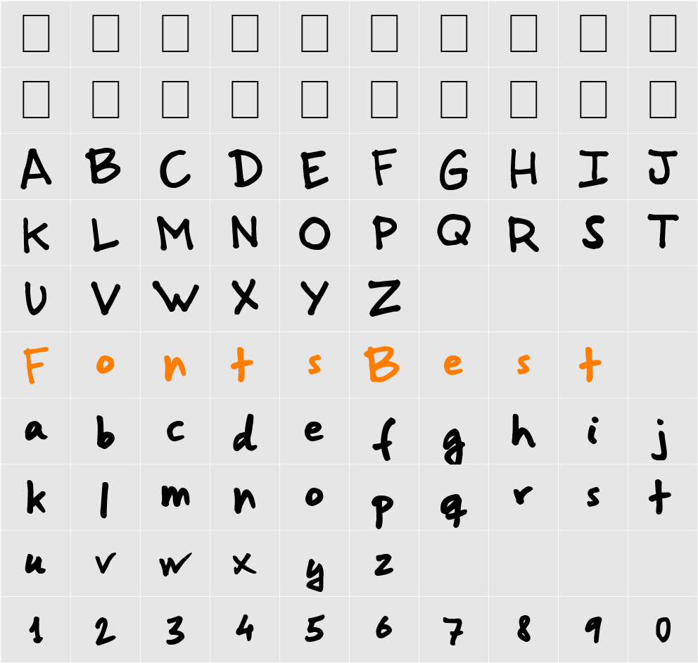 GorriSans Character Map