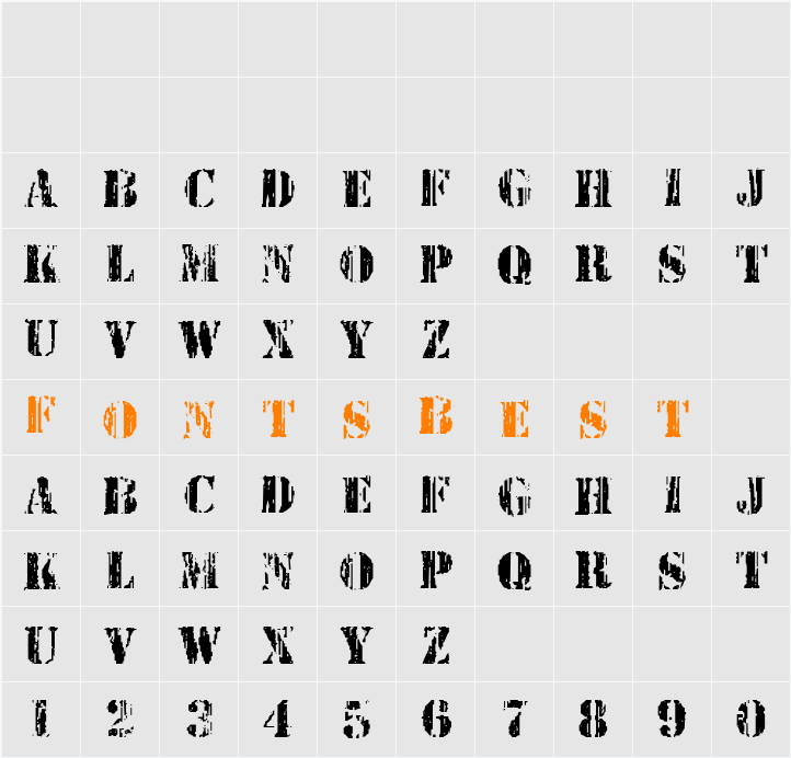 Wetworks Staggered Character Map