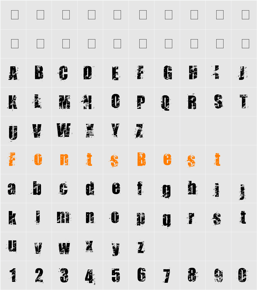Smudgers™ Character Map