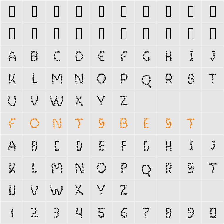 PutMyFootDown Character Map