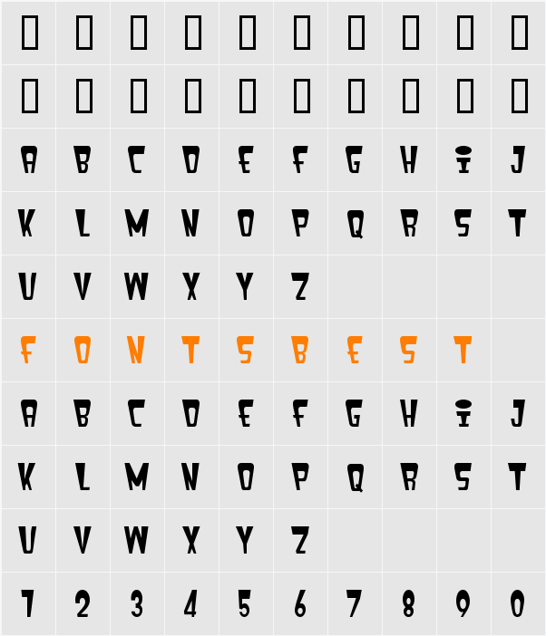 fenix header Character Map