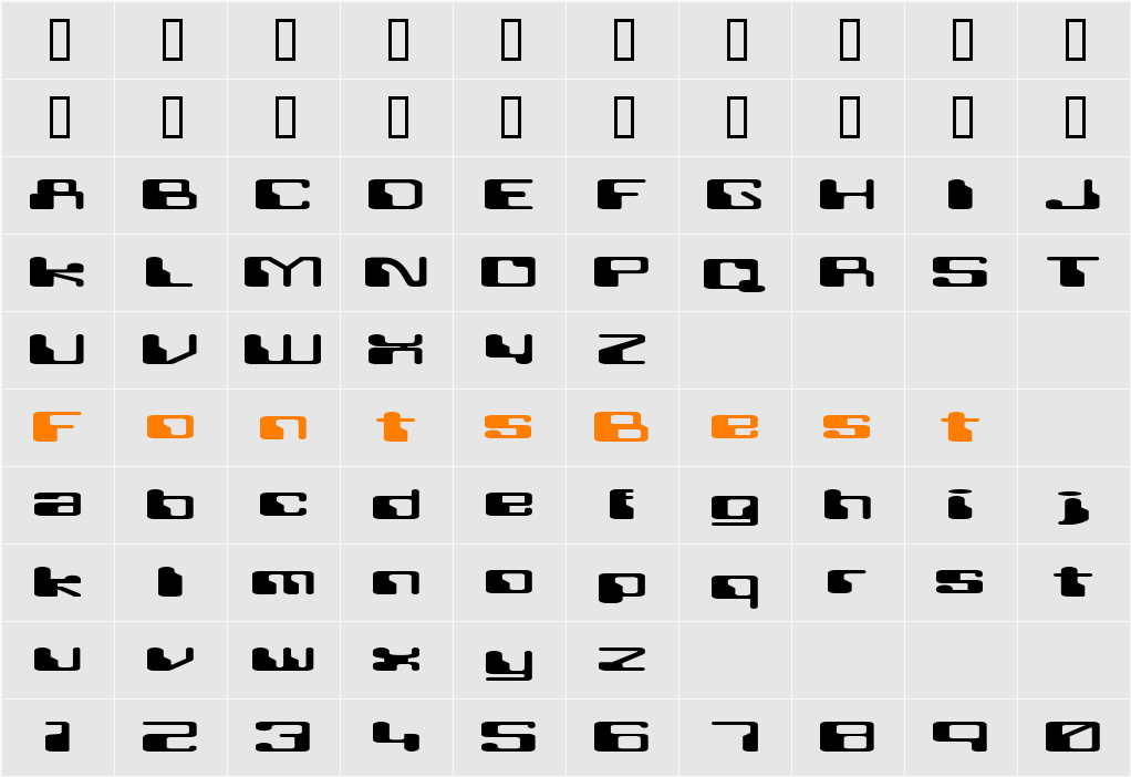 Retroheavyfuture Character Map