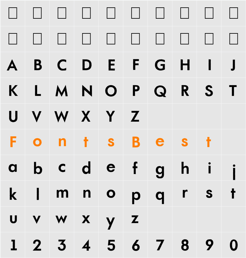 a_FuturaOrtoRg Character Map