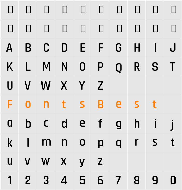 Rajdhani Semibold Character Map