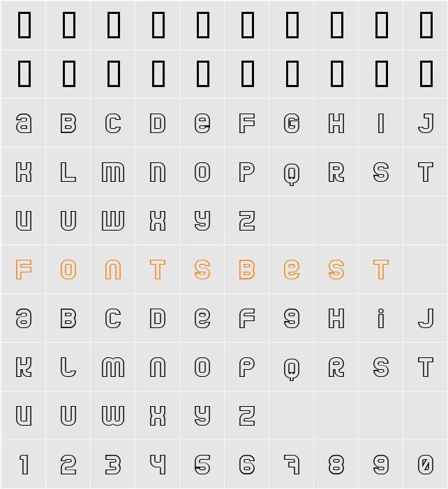 Jumbo Outline Character Map