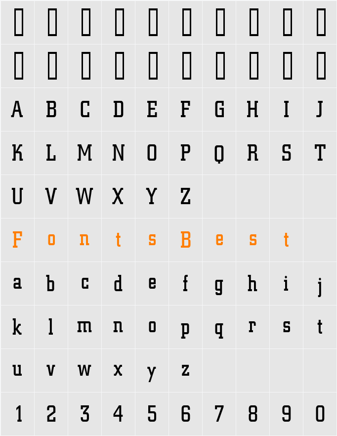 Geo 957 Condensed Character Map