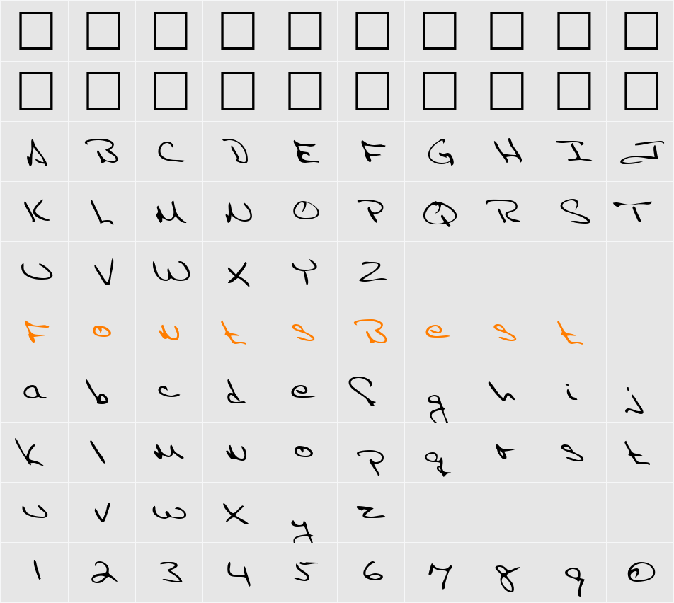 LEHN087 Character Map
