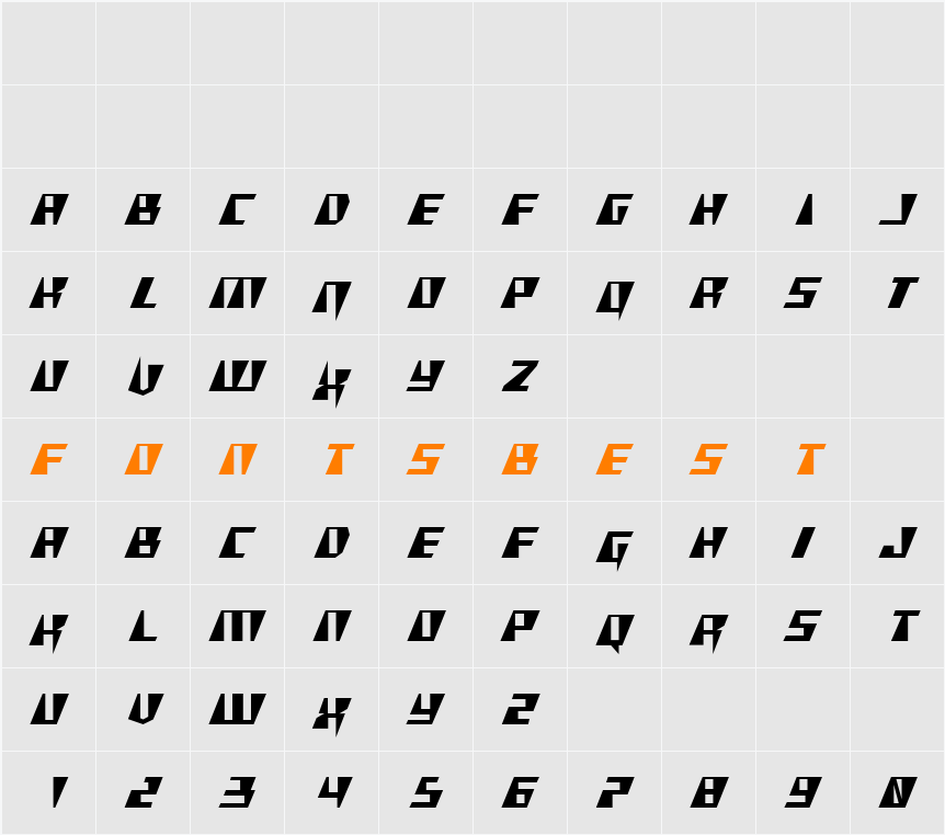 X-Racer Character Map