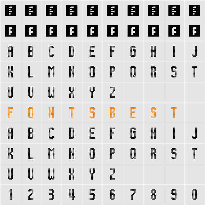 Lightdot 13x6 Character Map