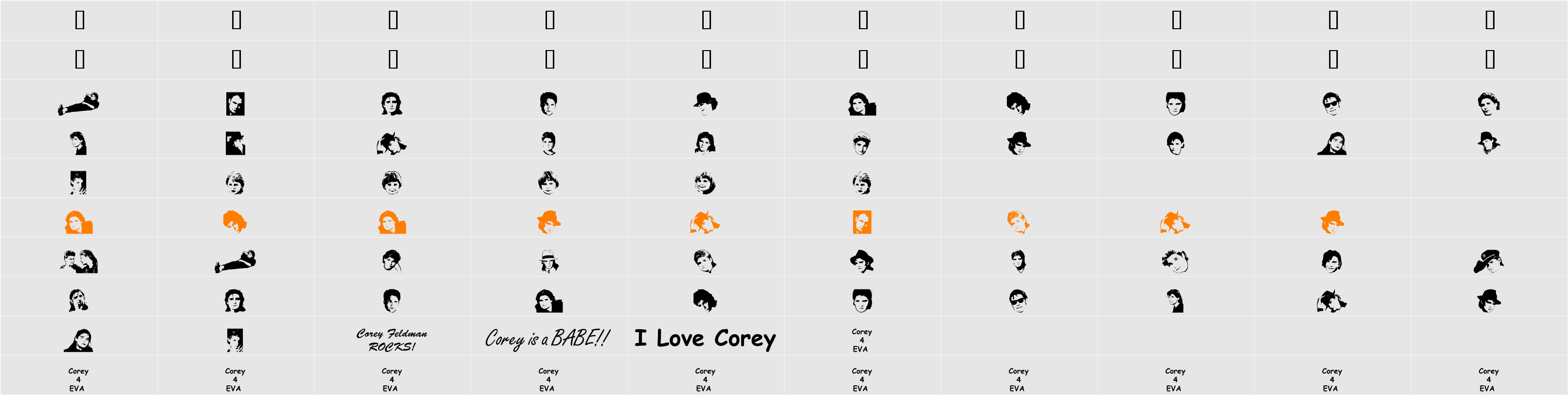 We Love Corey Character Map