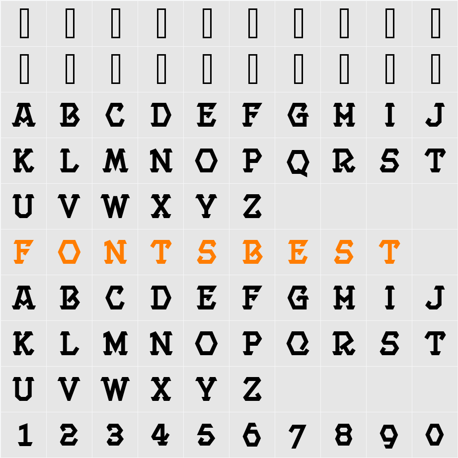 ProjectBold Character Map